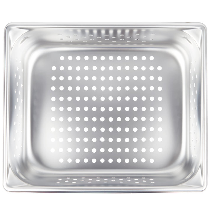Half-size 4-inch-deep Super Pan V® perforated stainless steel steam table pan