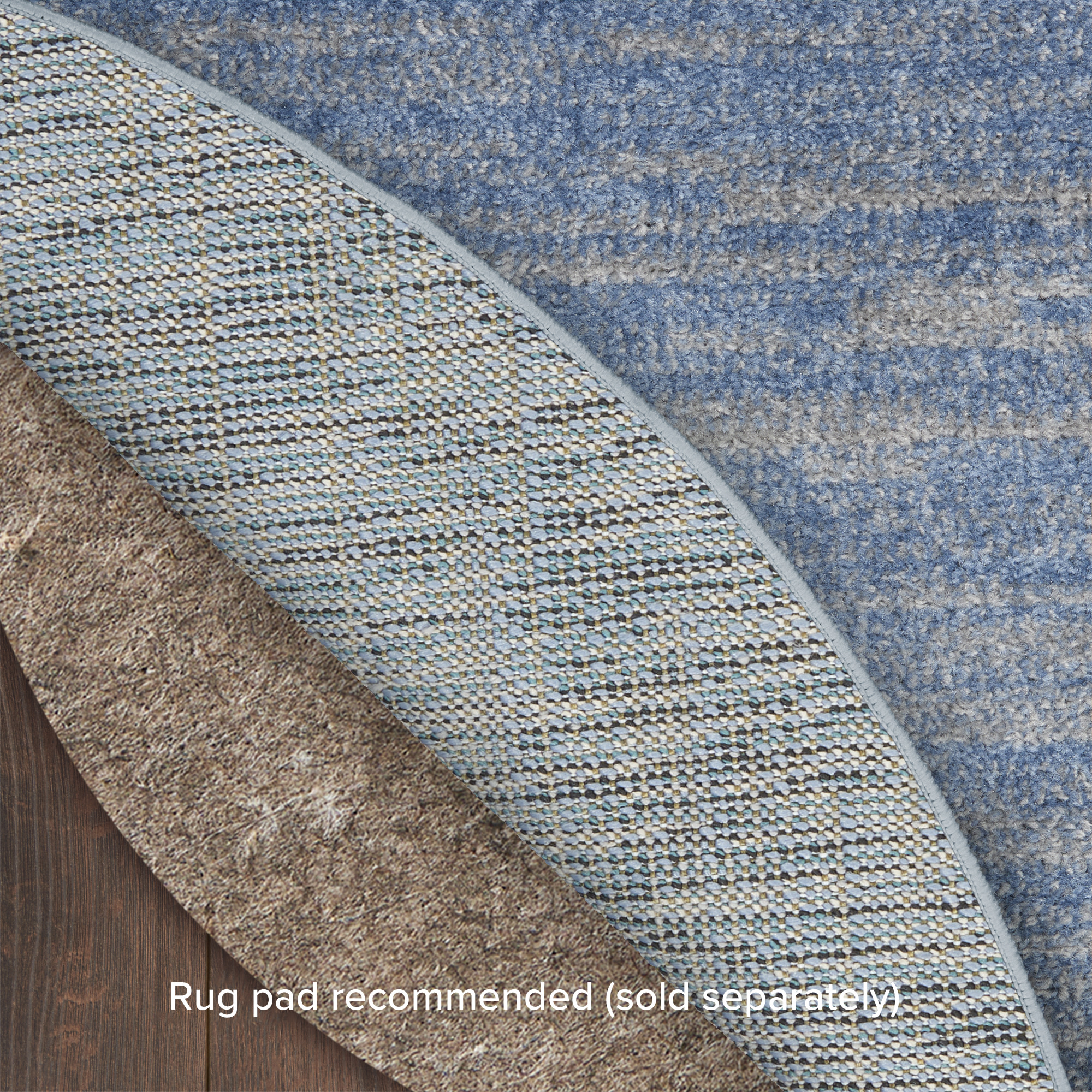 Nourison Nourison Essentials 8' x Round Blue Grey Outdoor Rug