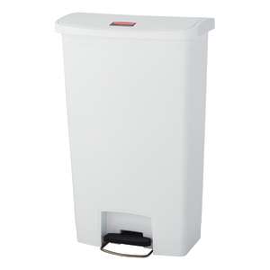 Rubbermaid Commercial, Streamline®, Step-On, 18gal, Resin, White, Rectangle, Receptacle