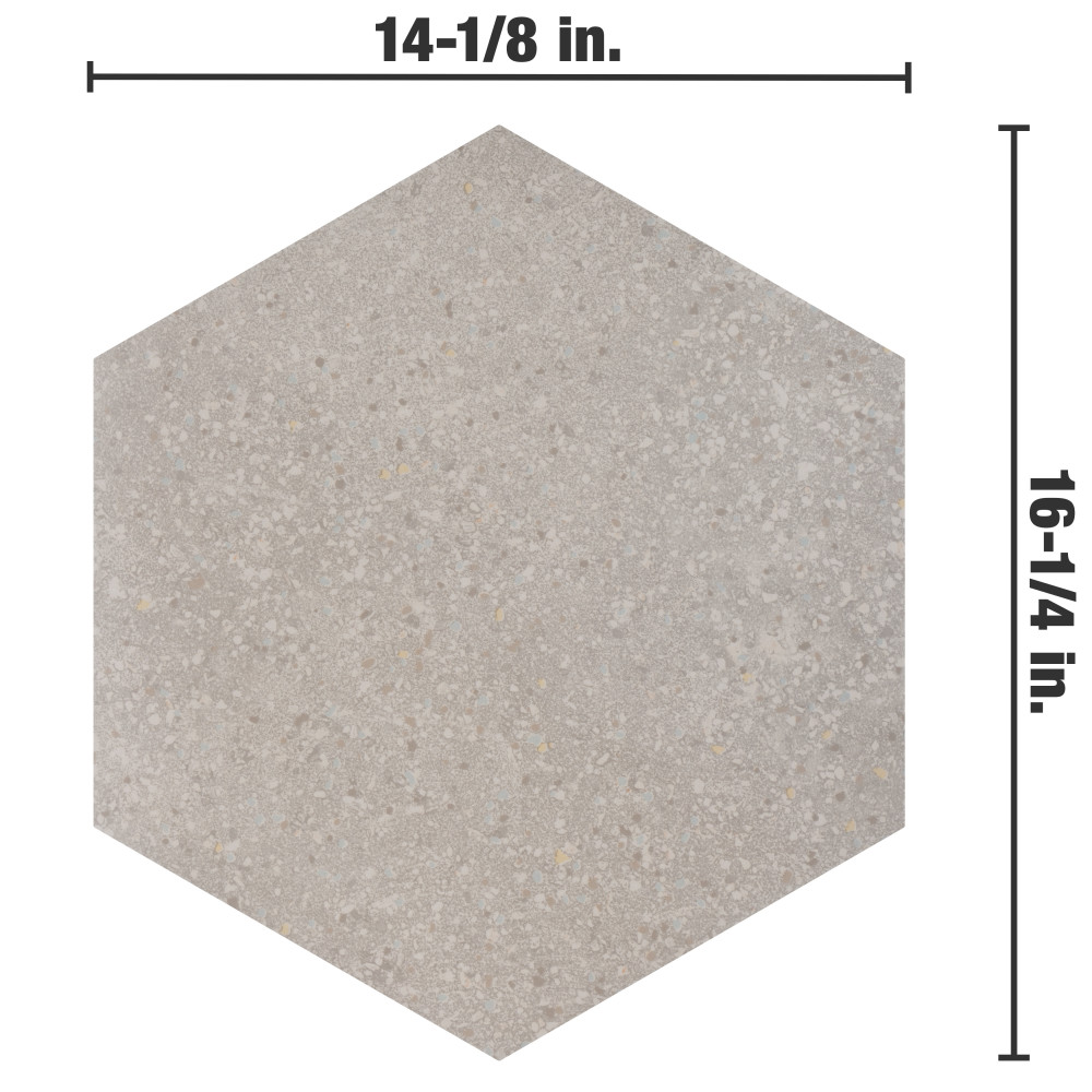 Palazzo Hex Luce 14-1/8 in. x 16-1/4 in. Porcelain Floor and Wall Tile ...