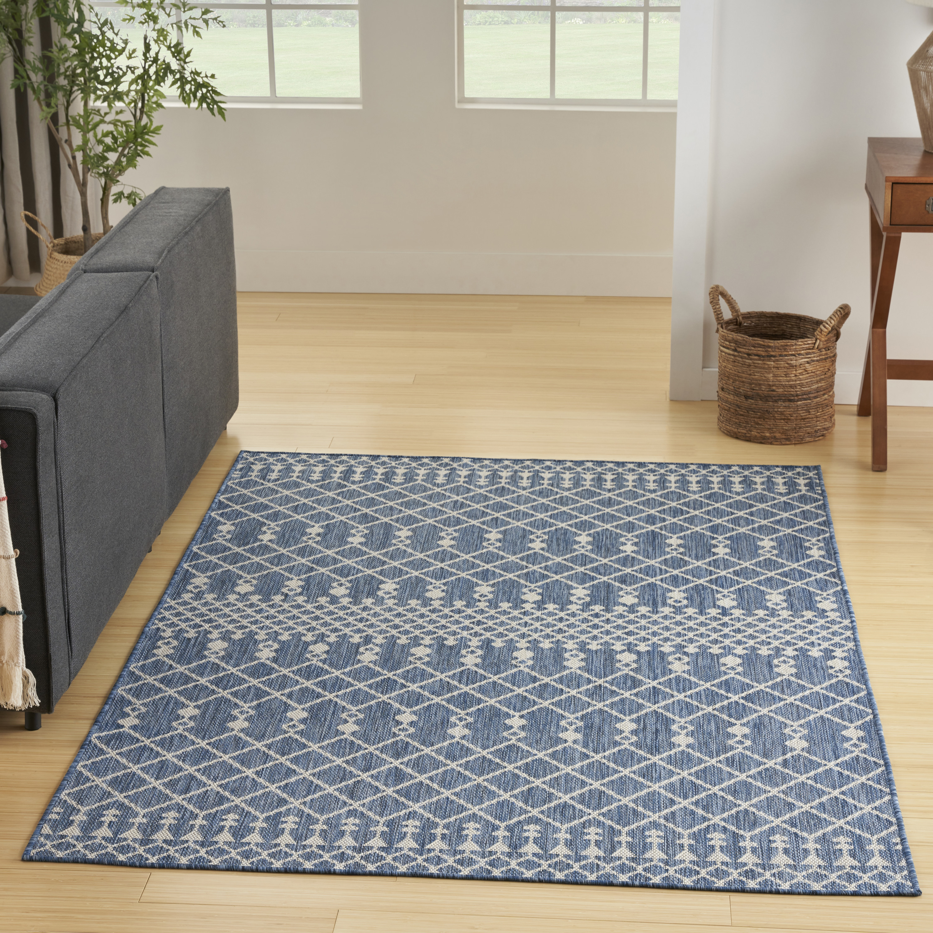 Nourison Positano 7' x 10' Navy Blue Modern Rug