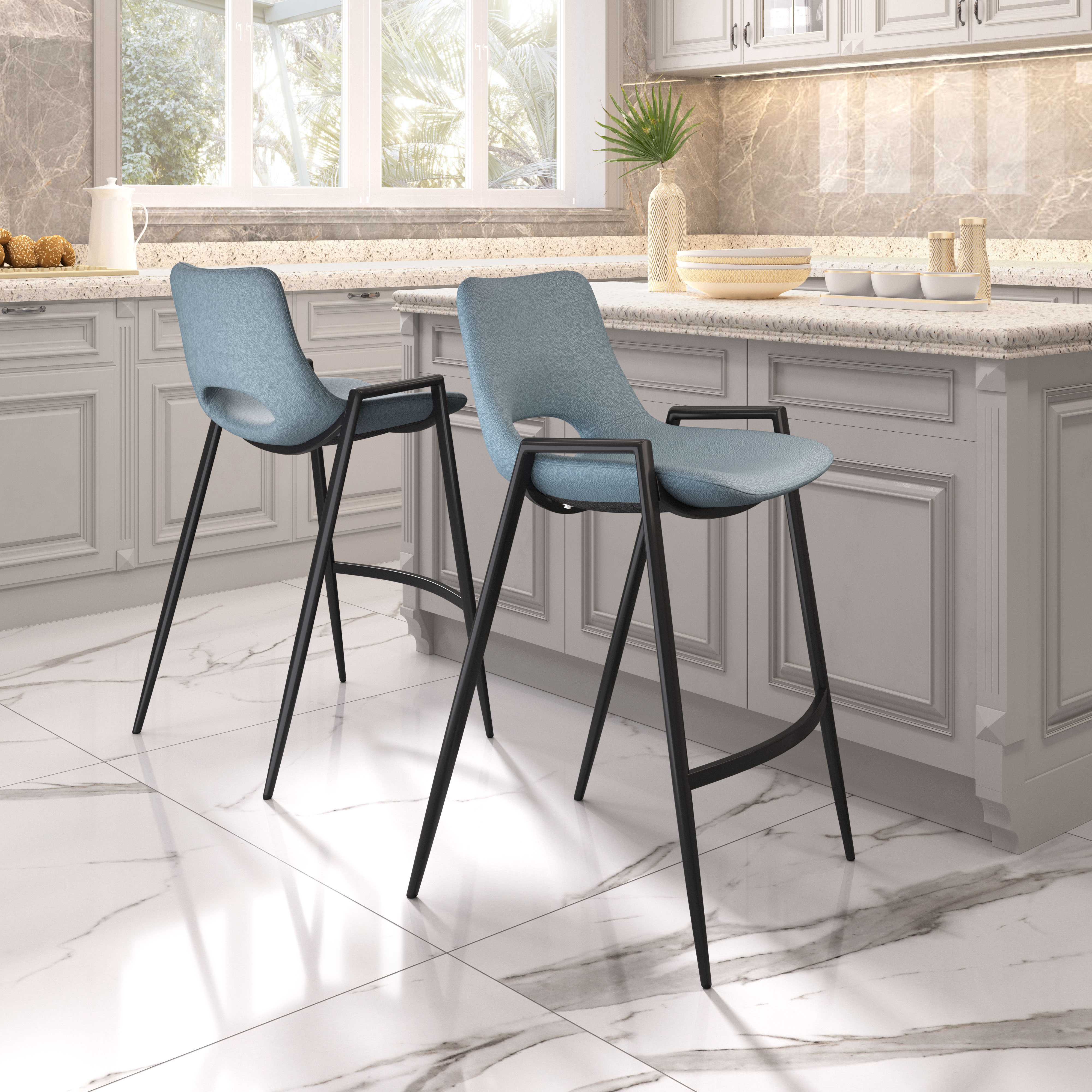 Desi Counter Stool (Set of 2) Azure Gray product image