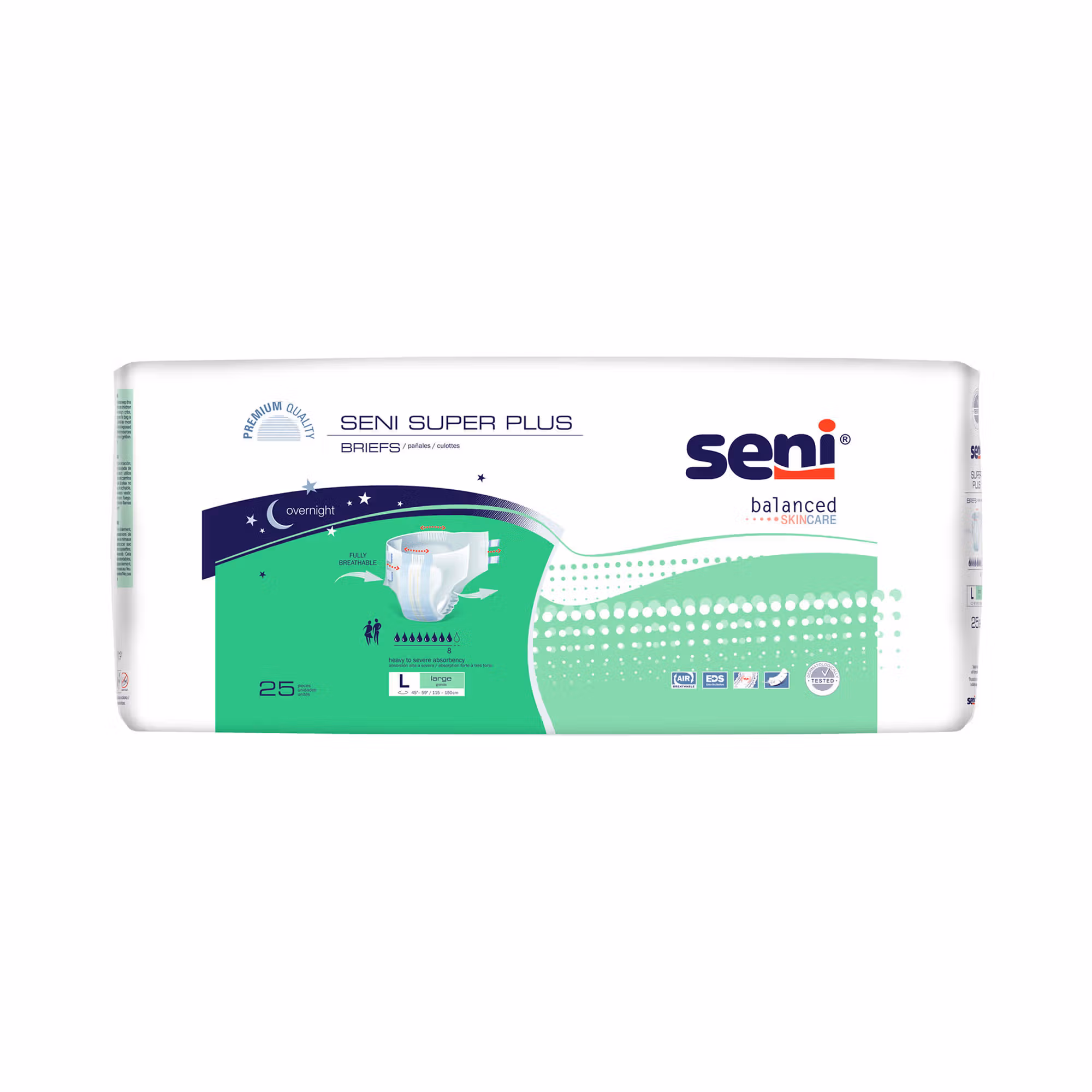 Seni® Super Plus Overnight Heavy to Severe Absorbency Incontinence Brief, Large