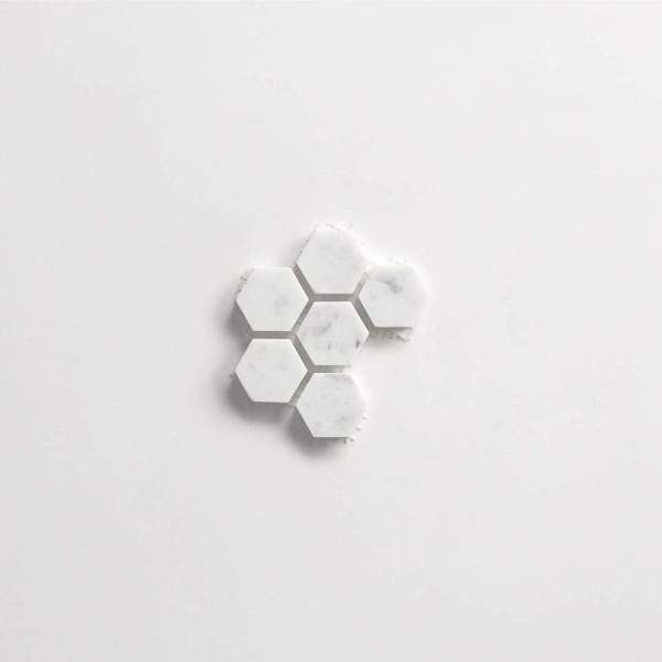 clé lapidary: legacy | hex mosaic sheet | honed | carrara | sample 