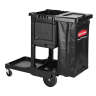 Rubbermaid Commercial, Executive, Janitorial Cleaning Cart, Traditional, Black