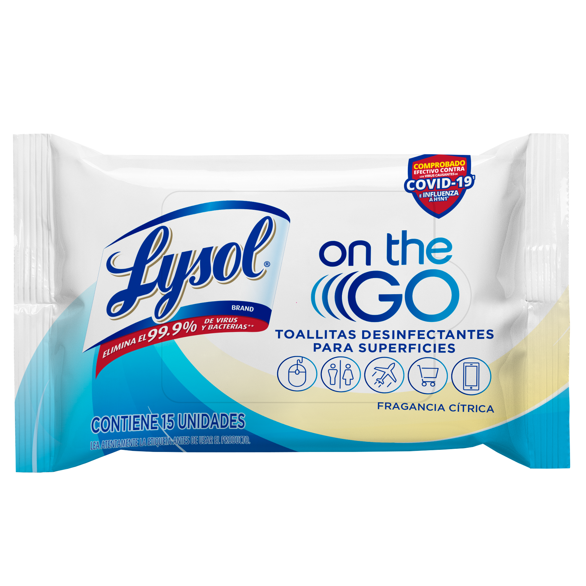 Lysol® Toallitas Desinfectantes para Superficies On The Go Fragancia ...
