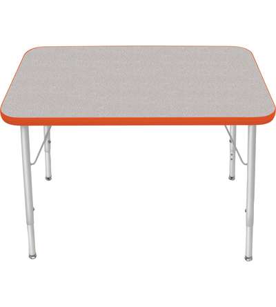 Creative Colors® Activity Table, Rectangle, 24" x 36", Gray Nebula Top Color, Autumn Orange Edge Color, Standard Leg Height, Pla
