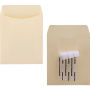Bright Sticky Back Library Pockets, Manila, Pack of 300