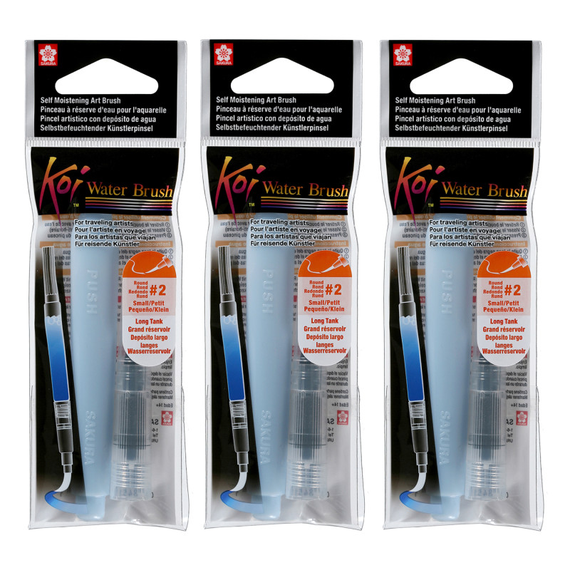 Koi Water Brush, 9mL Tank, Round, Small, Pack of 3