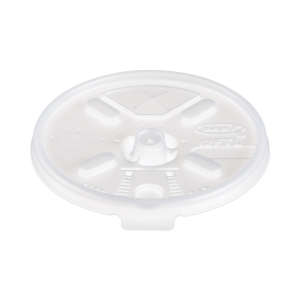 Dart, Lift N' Lock Plastic Hot Cup Lids, With Straw Slot, Fits 10 Oz To 14 Oz Cups, Translucent