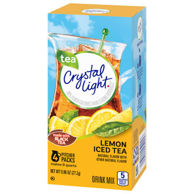 Crystal Light Lemon Iced Tea Drink Mix, 4 ct Pitcher Packets