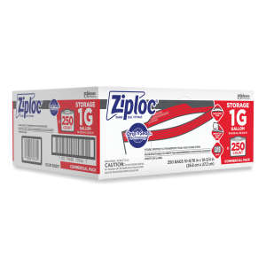 SCJ682257, SC Johnson, Ziploc, Double Zipper Storage Bags, Gallon, 10.56" x 10.75", Clear