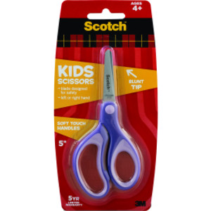 Kids 5 inch Scissors, Soft Grip Handles, Blunt, 4+
