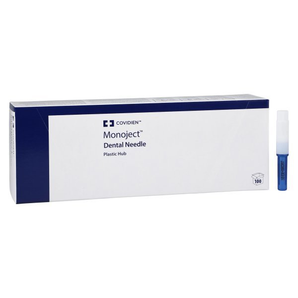 Monoject™ Dental Needle, 30G X-Short (1/2"), Plastic Hub, Blue 
