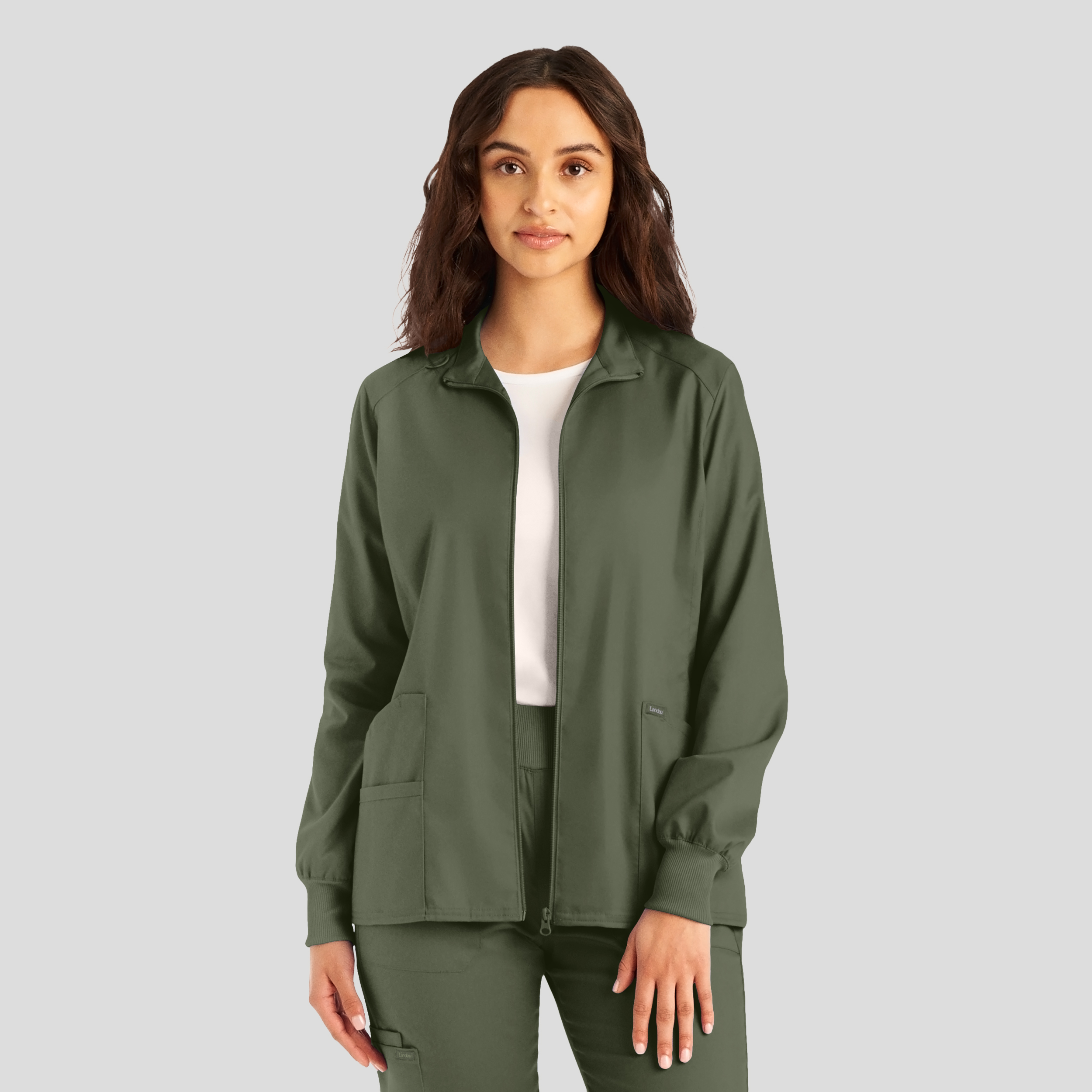 Landau ProFlex Women&#8216;s 3-Pocket Scrub Jacket-Landau