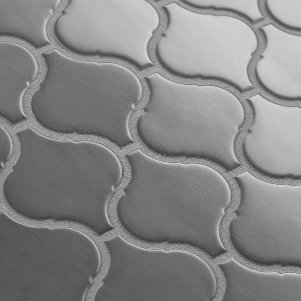 Metro Lantern Matte Dark Grey 9-1/2 in. x 10-3/4 in. Porcelain Mosaic Tile