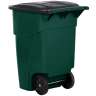 Rubbermaid Commercial, BRUTE®, Rollout, 50 gal, Resin, Green, Rectangle, Receptacle