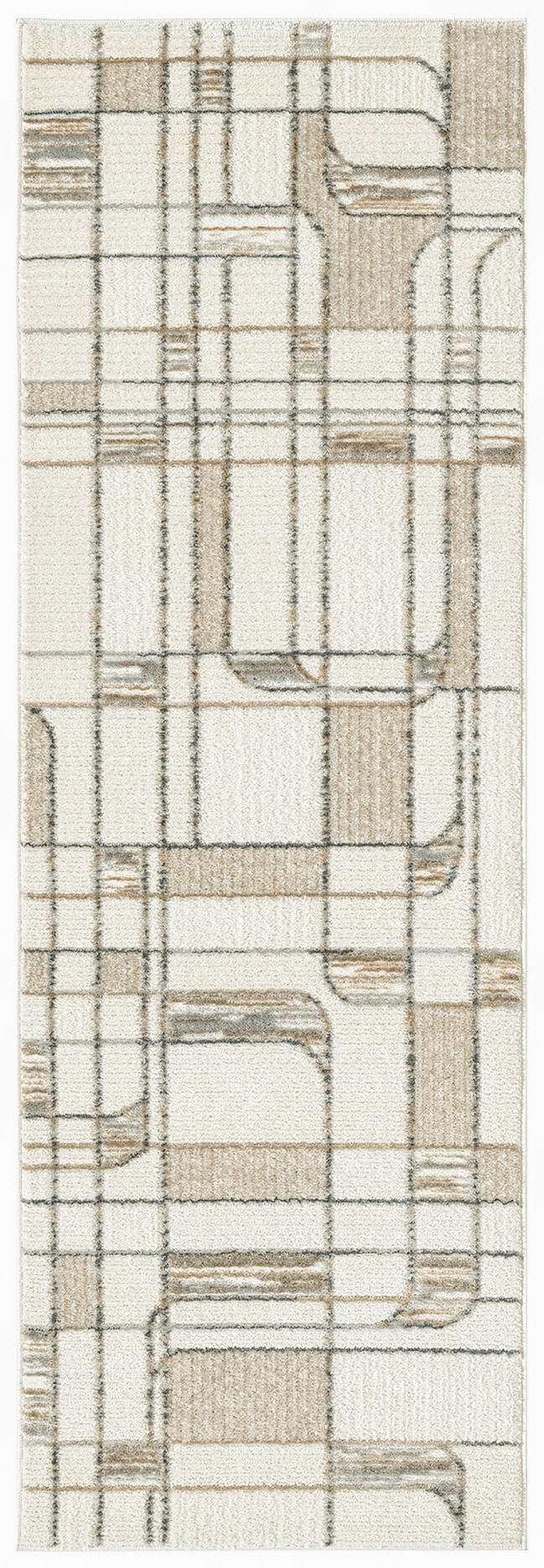 Nourison Nordic 2' x 6' Ivory Multicolor Mid-Century Modern Indoor Rug