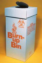 Biohazard Waste Box Burn-up Bin™ Biohazard Symbol / Burn Graphics 11 gal. White 12 X 12 X 27 Inch