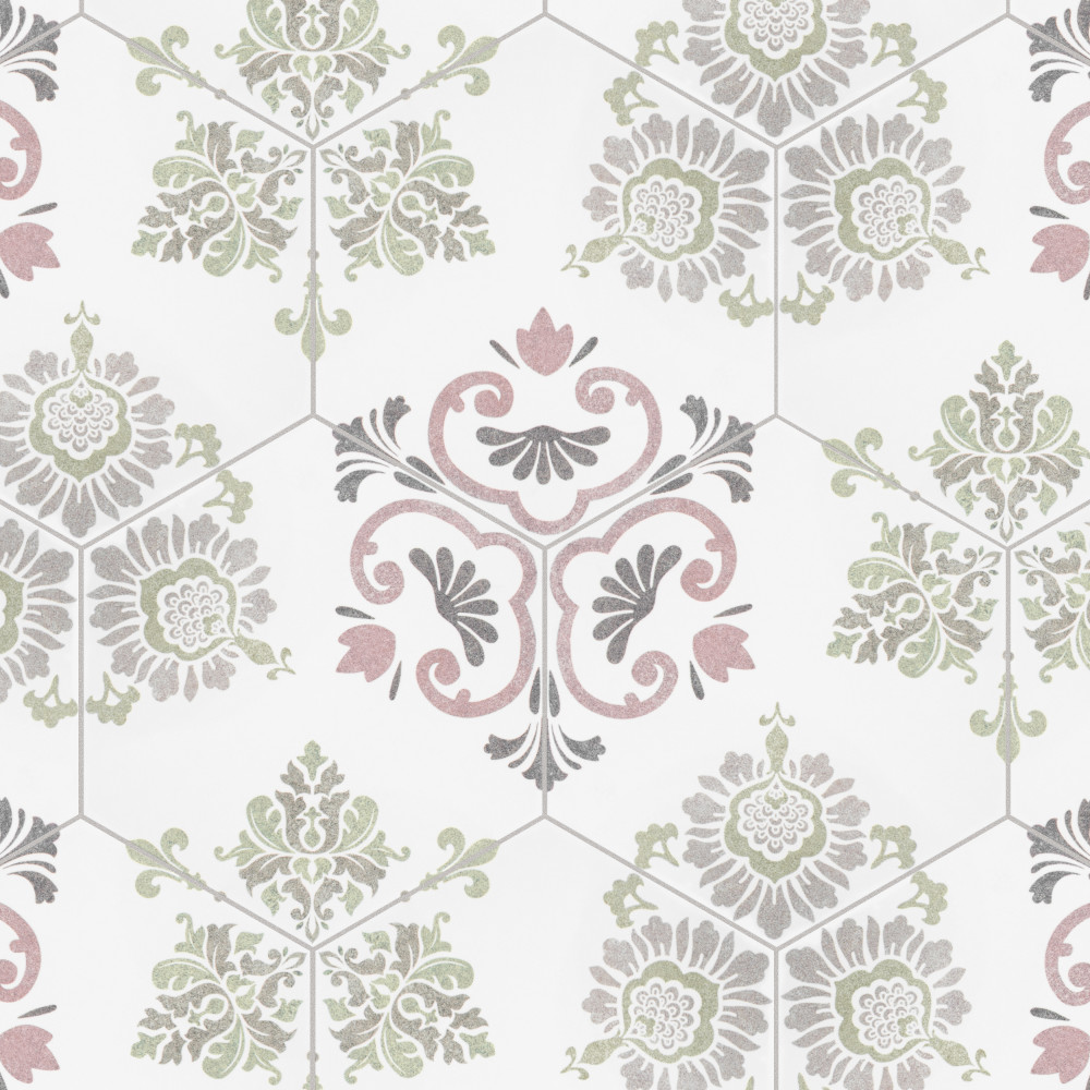 Fantasy Hex Pink 8-5/8 in. x 9-7/8 in. Porcelain Floor and Wall Tile