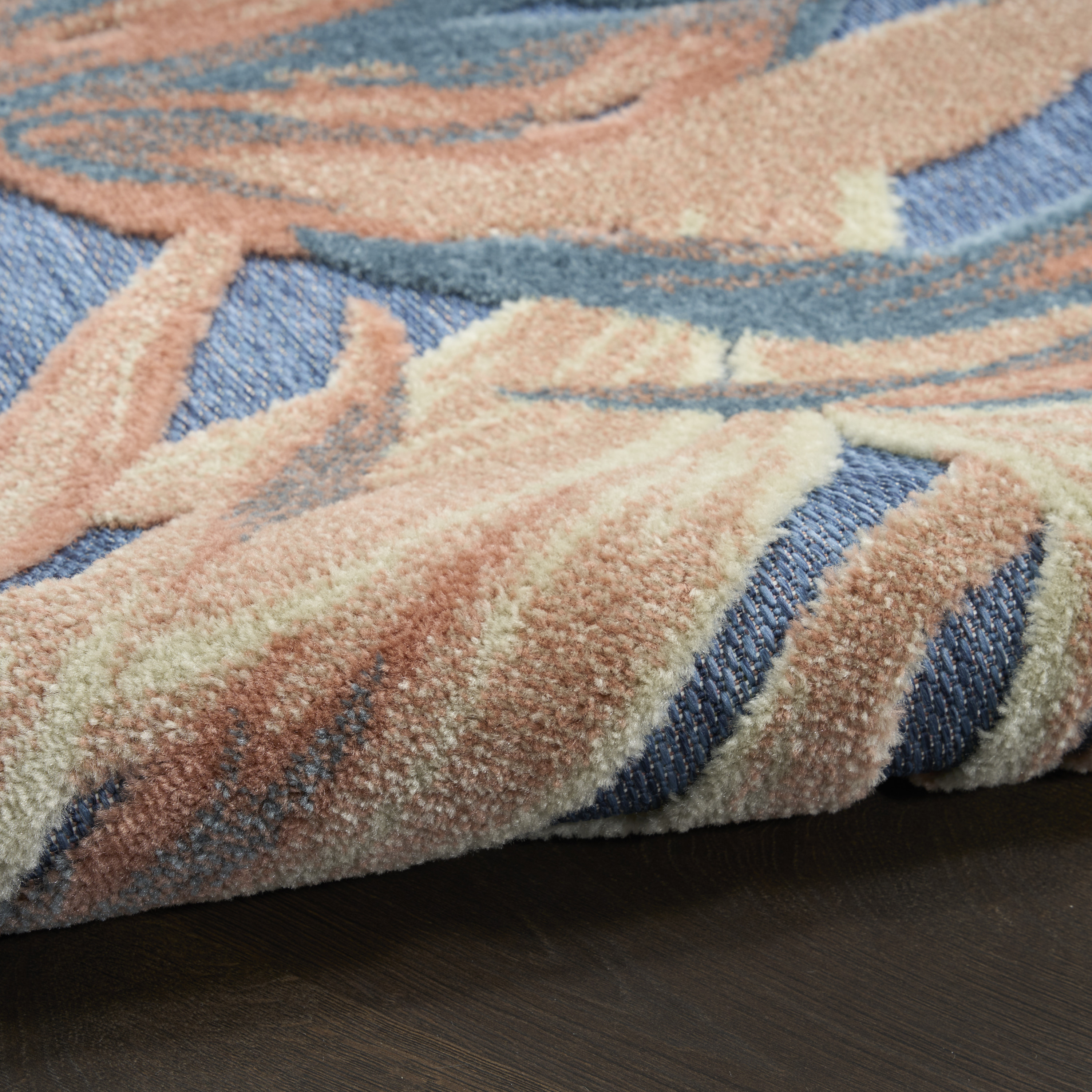 Nourison Aloha 7'10" x 10'6" Blue Rose Modern Rug