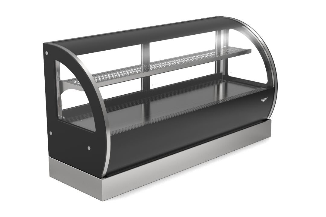 60inchwide 120volt curvedglass countertop Refrigerated deli display