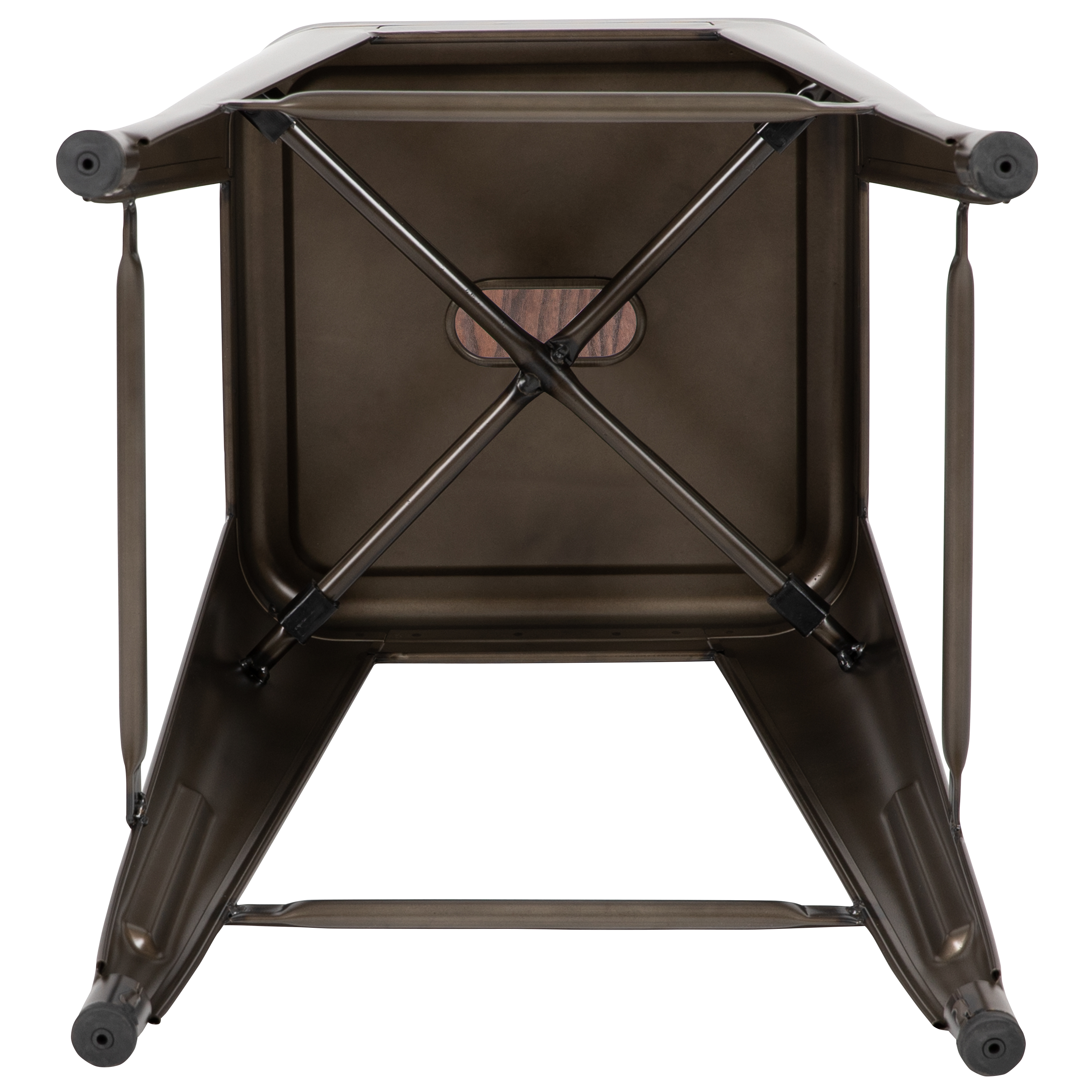 Cierra 24" High Metal Counter-Height, Indoor Bar Stool with Wood Seat in Gun ... - Picture 11 of 49