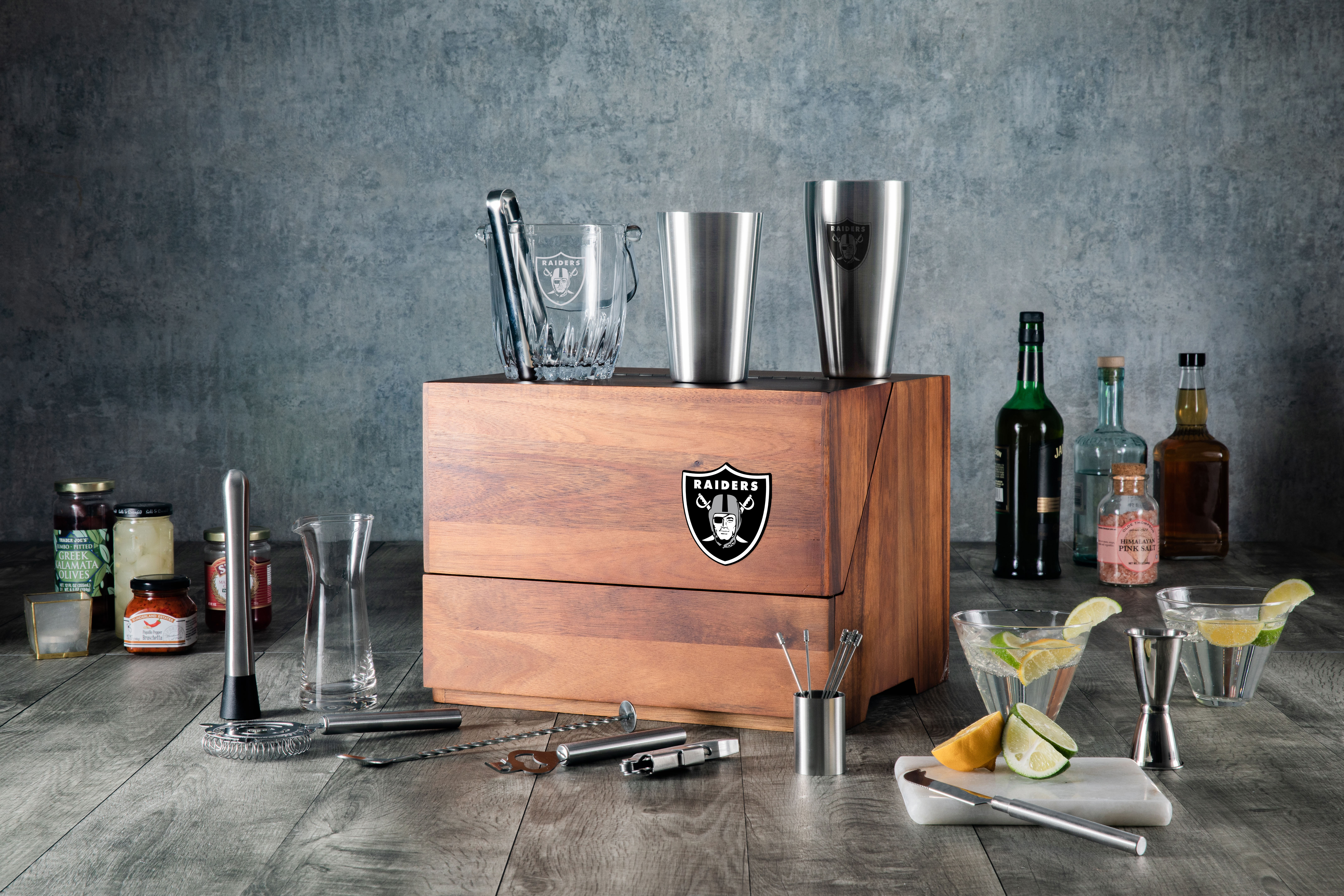 Las Vegas Raiders - Madison Acacia Tabletop Bar Set
