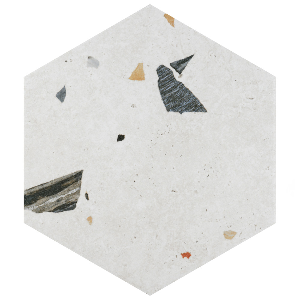 Sample – Sonar Hex White Porcelain Floor and Wall Tile