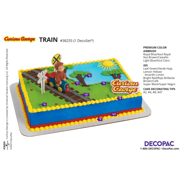 Curious George® Train Cake Decorating Instruction Card