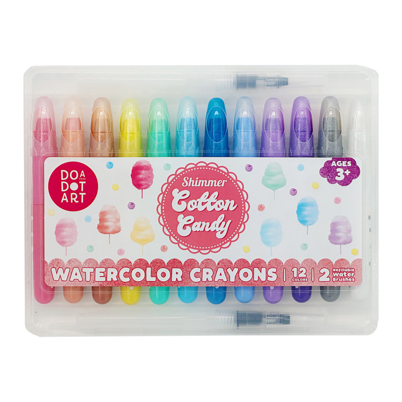 Cotton Candy Shimmer Watercolor Crayons, Pack of 12