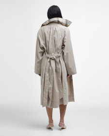 Garbo Showerproof Trench Coat Light Sand/Rosemary Tartan