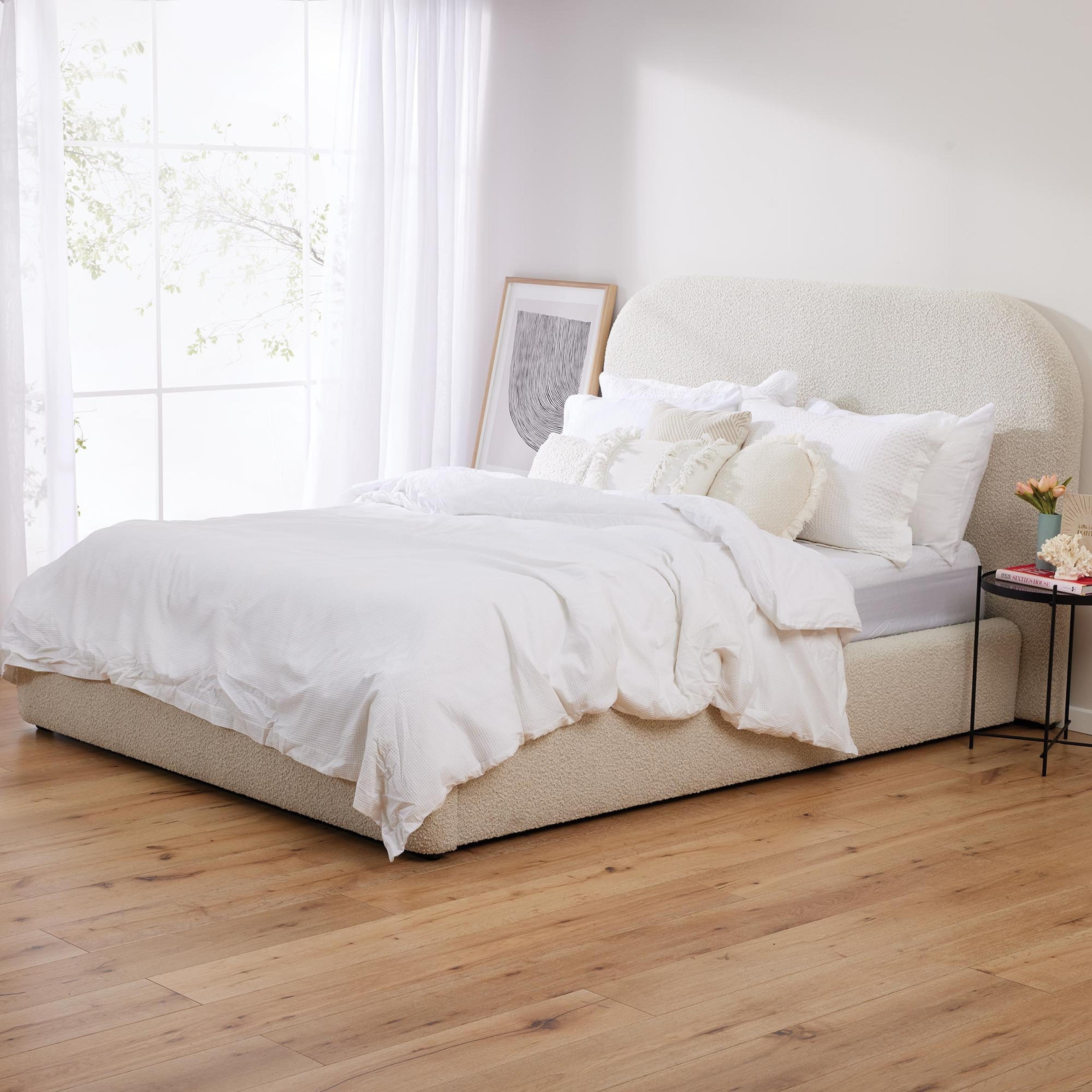 Lifestyle image of the Verona Bed Frame, Ovis Ivory from Forty Winks