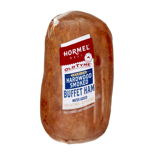 OLD TYME(r) Hardwood Smoked Premium Buffet Ham, Water Added, 1 pc . C1CB - Front Center Inner Pack (Hi Res)