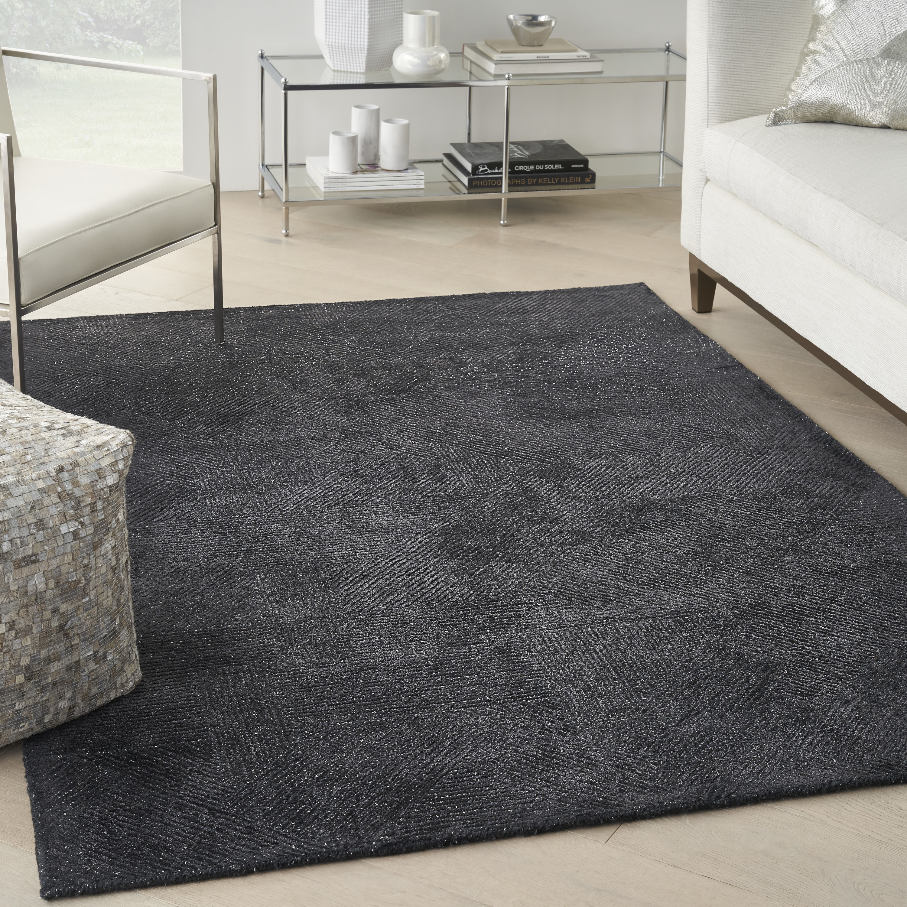 Michael Amini Ma30 Star 4' x 6' Black Modern Indoor Rug