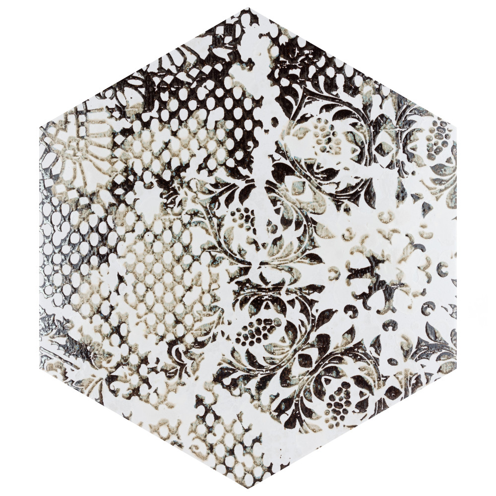 Inedita Hex White 9-7/8 in. x 11-1/4 in. Porcelain Floor and Wall Tile