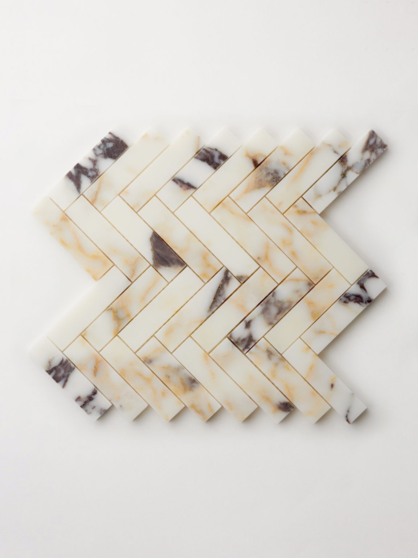 marble chevron tile on a white surface.