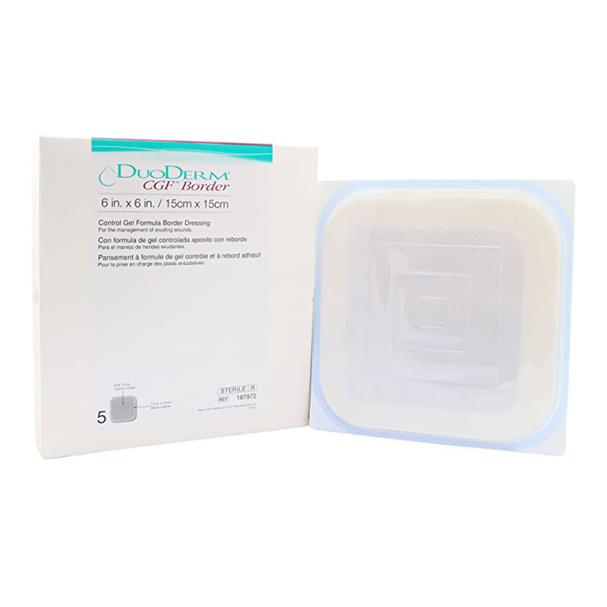 DuoDerm® CGF® Border Hydrocolloid Dressing, 6 x 6 Inch