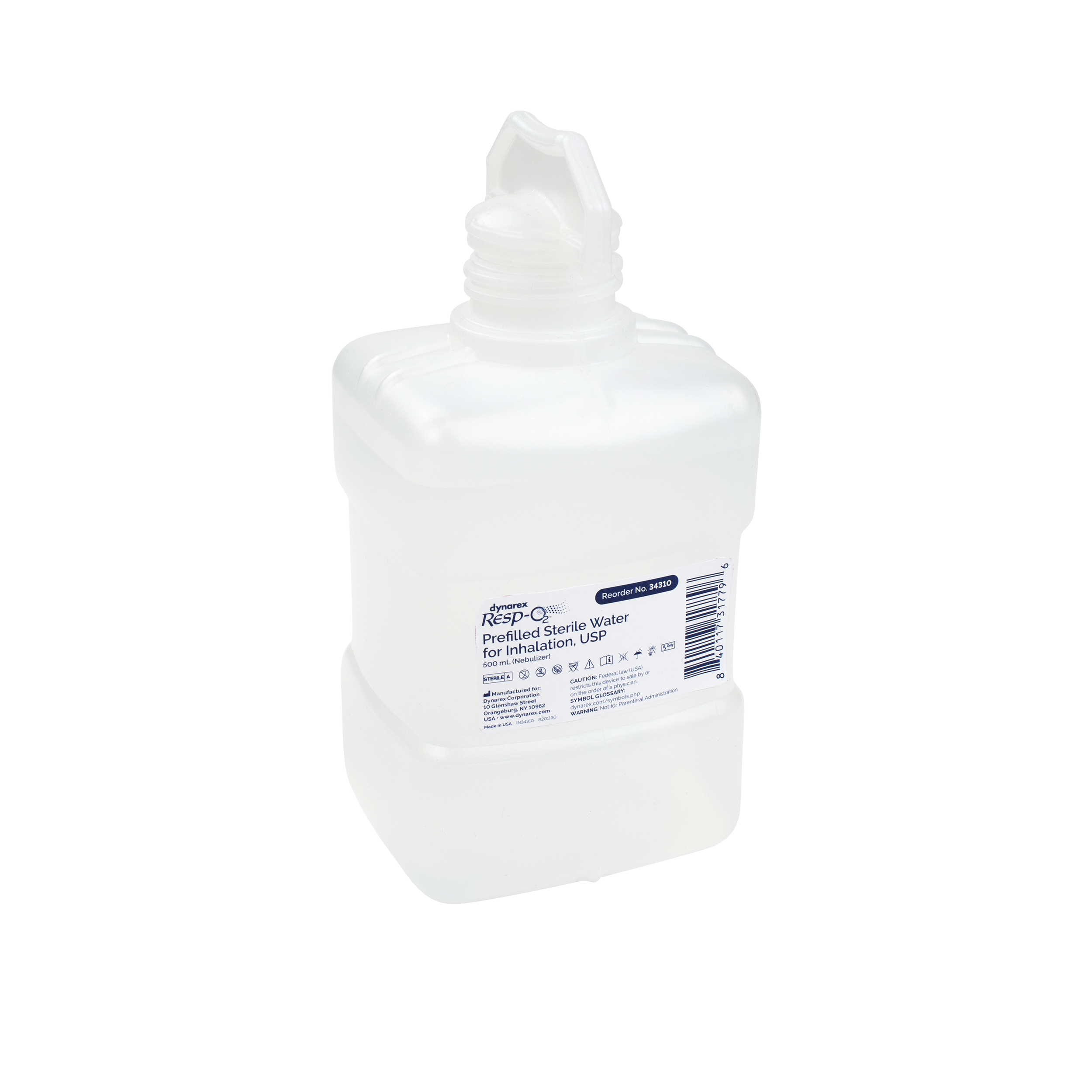 Prefilled Sterile Water for Inhalation, USP - 500 mL - 34310