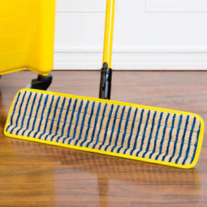Rubbermaid Commercial, HYGEN, Scrubber Microfiber Hook & Loop Mop, 18"W, Yellow