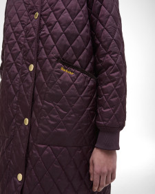 Hilary Quilted Jacket Black Cherry/Muted Tartan