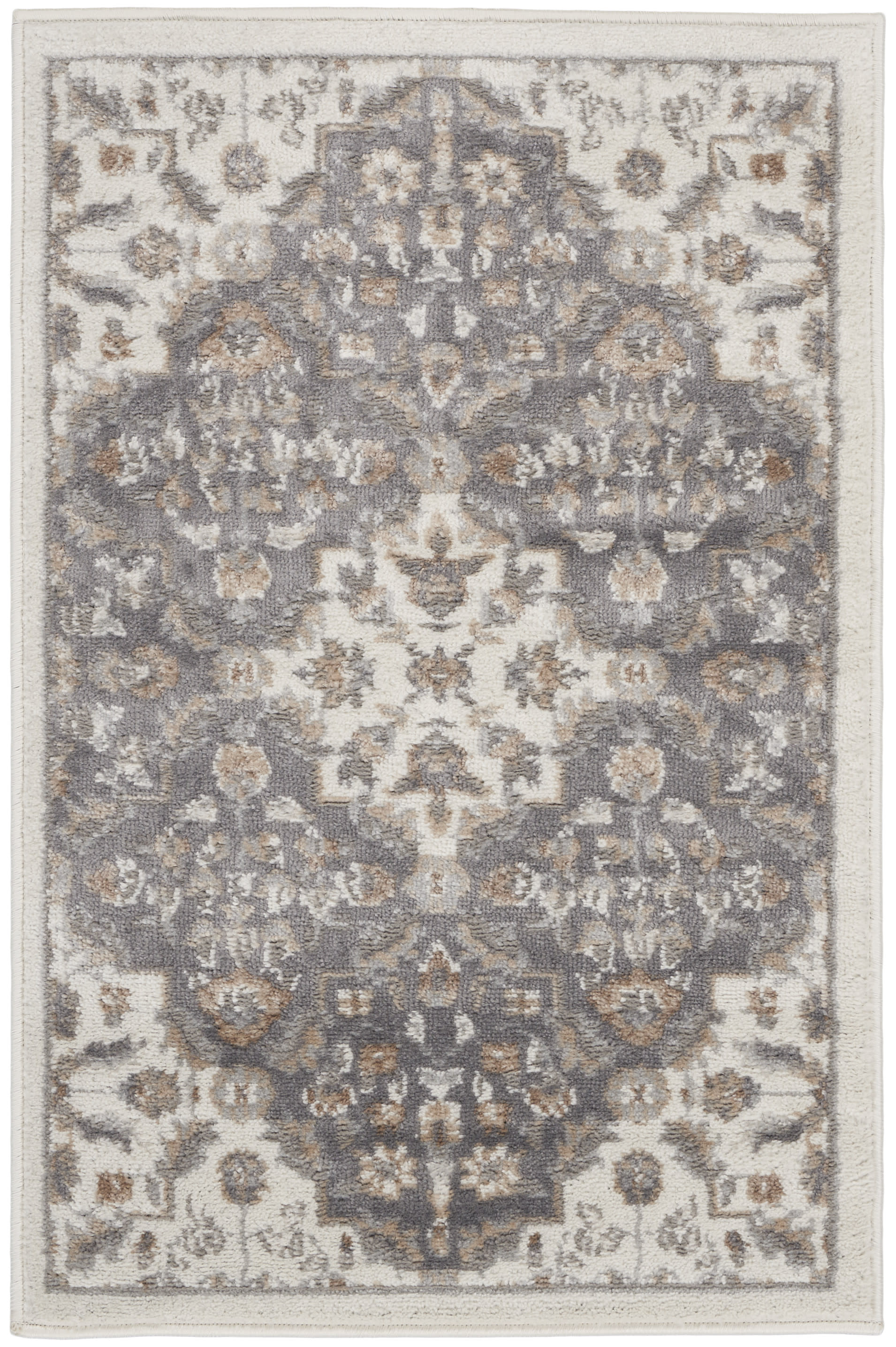 Nourison Elation 2' x 3' Ivory Grey Transitional Indoor Rug
