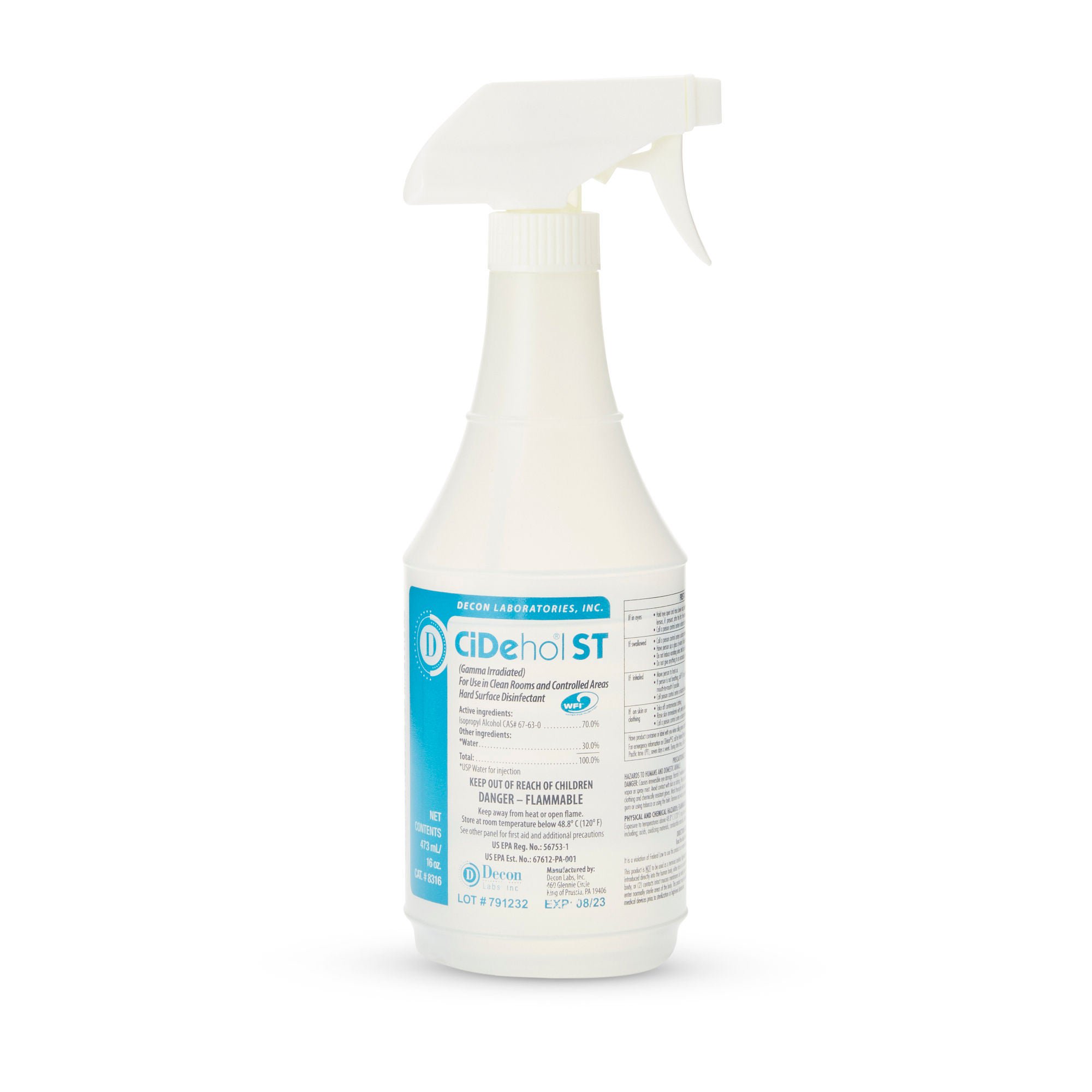 CiDehol® ST Surface Disinfectant Cleaner, 16-ounce Trigger Spray Bottle