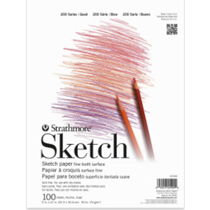 200 Series Sketch Pad, Tape Binding, 100 Sheet, 9x12 inch, 1 Count