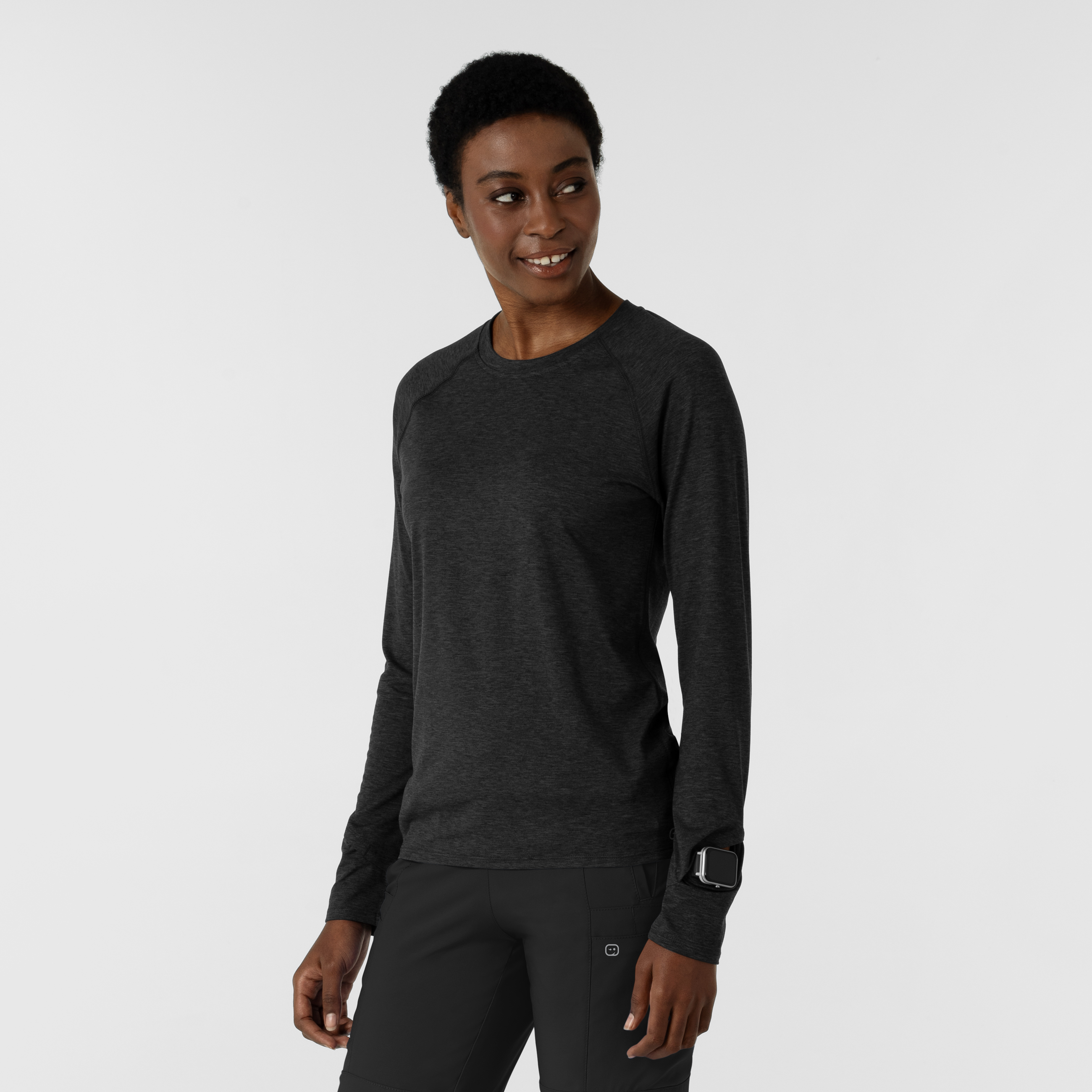 Layers Women‘s Watch Window Long Sleeve Underscrub Top-Wonder Wink