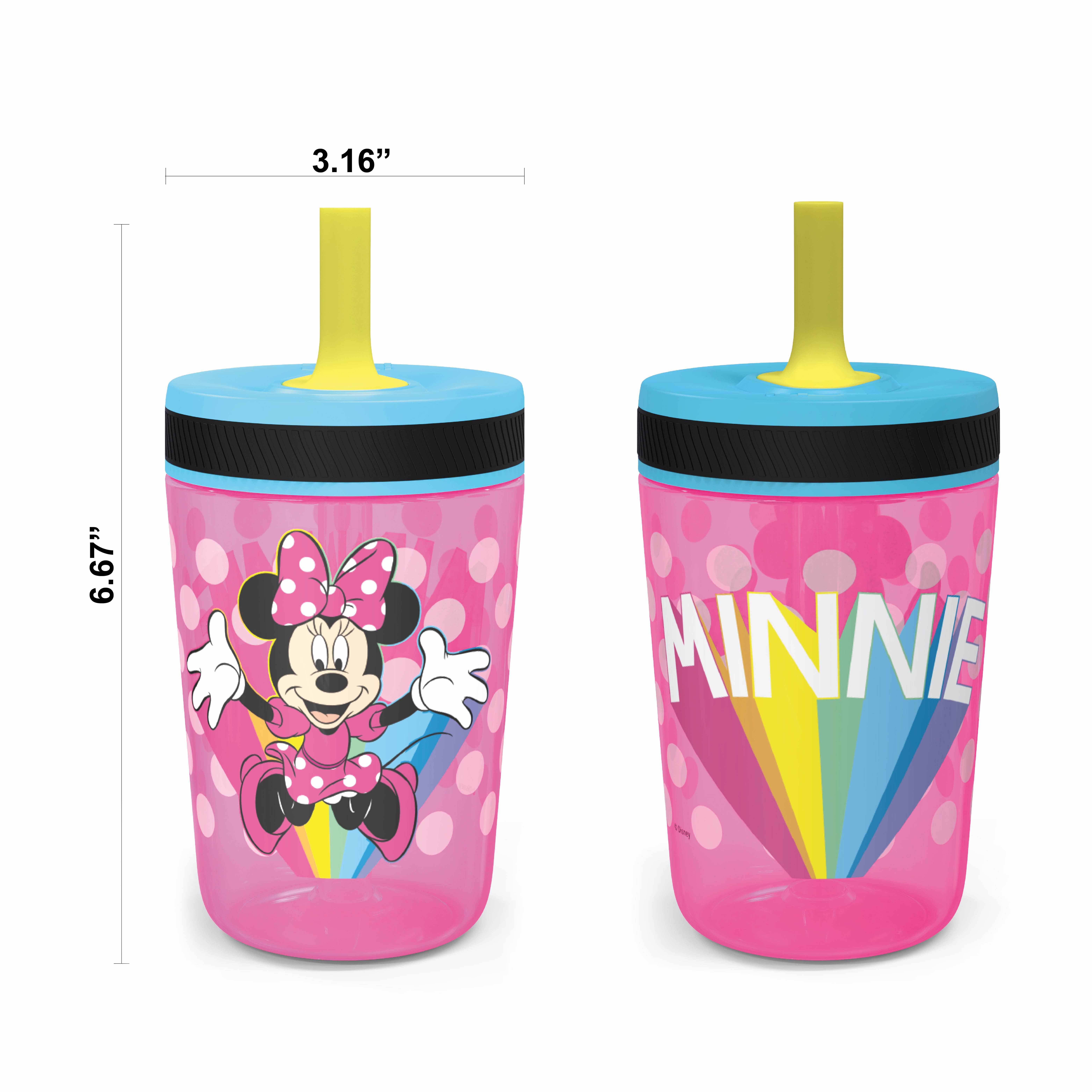 Disney 15  ounce Plastic Tumbler with Lid and Straw, Minnie Mouse, 2-piece set slideshow image 6