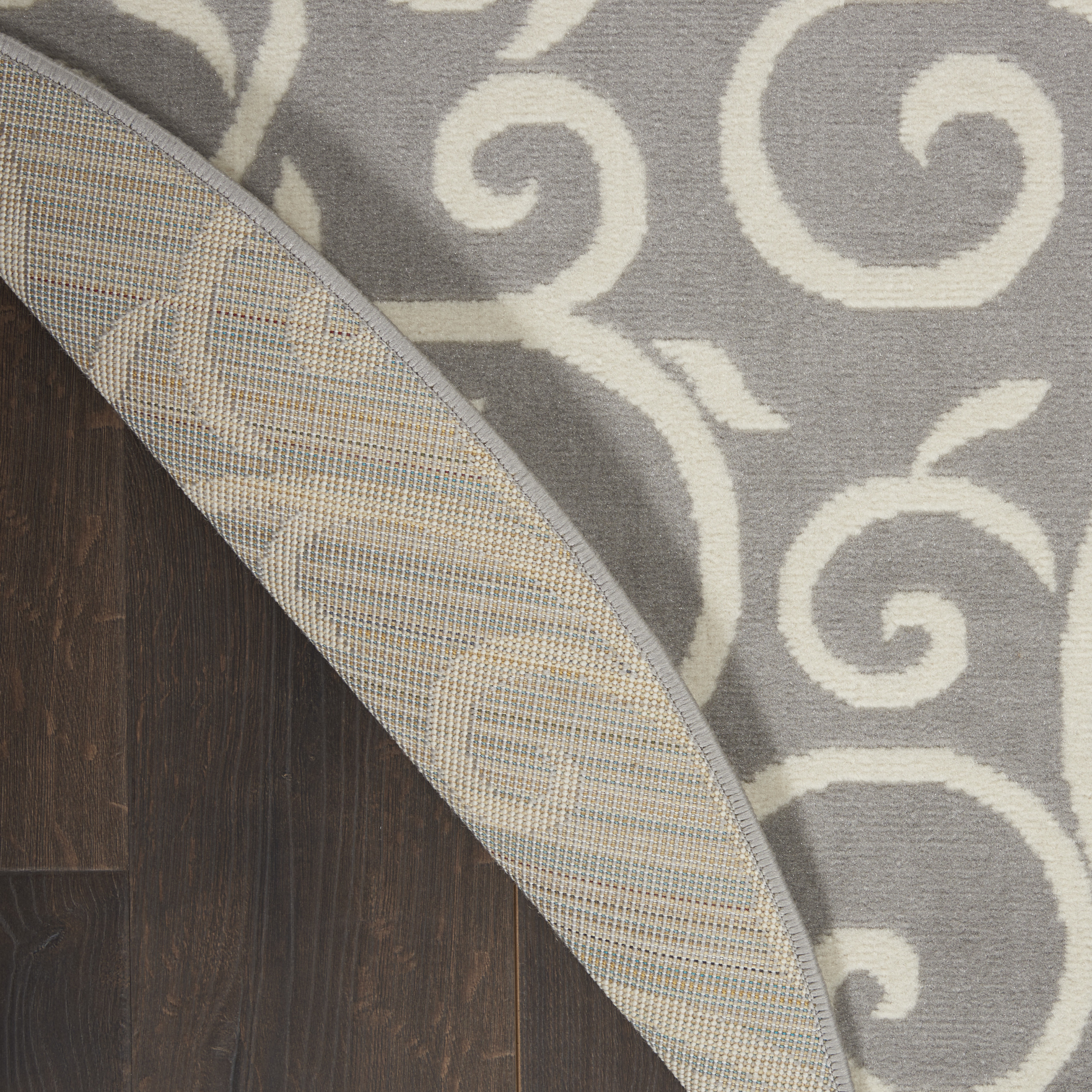 Nourison Grafix 8' x Round Grey Contemporary Indoor Rug