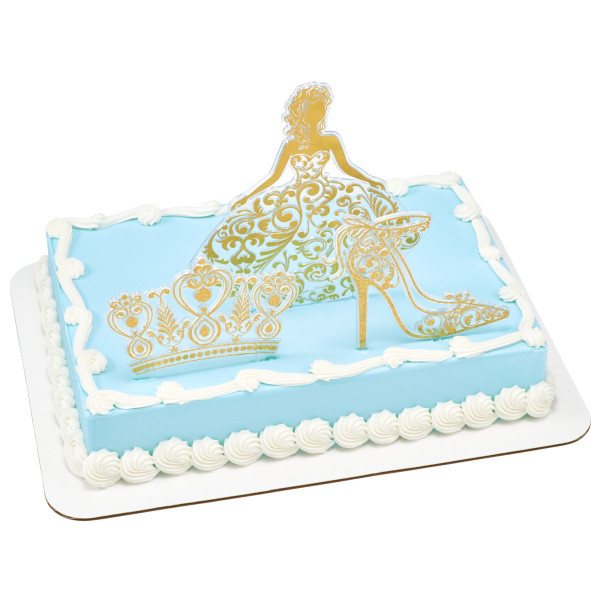 Gold Quinceañera Cake Kit