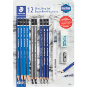Mars® Lumograph® Sketch Set, Includes Accessories, 12 pieces