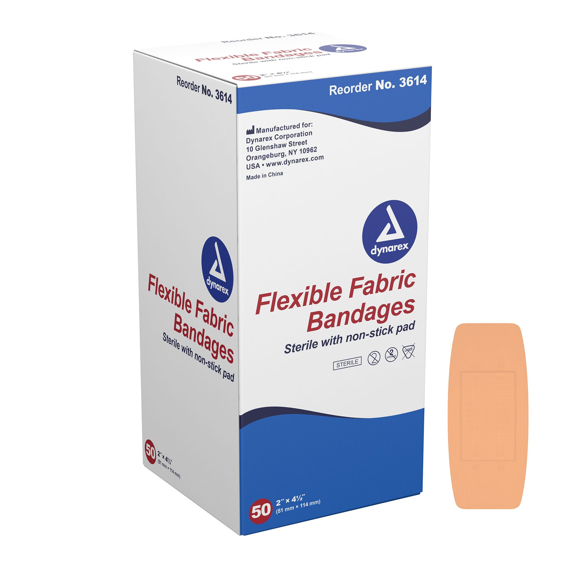 dynarex® Tan Adhesive Strip, 2 x 4.5 Inch